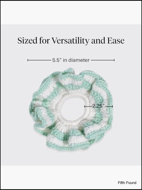 Crochet Hair Scrunchie - Gentle No Crease Hold - Fluffy Texture - Recycled main image 4